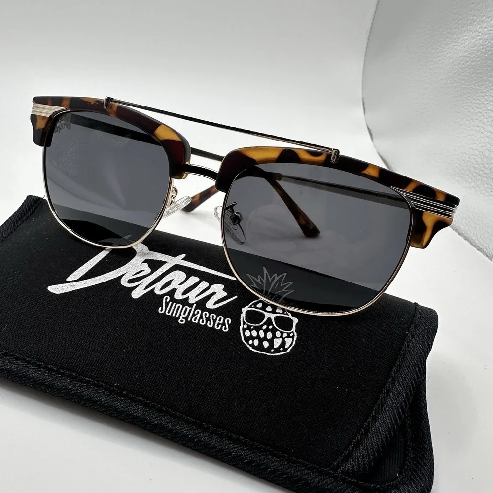 Detour Castaway M Sunglasses Polarized Lenses‎ Gold Metal Tortiseshell Unisex